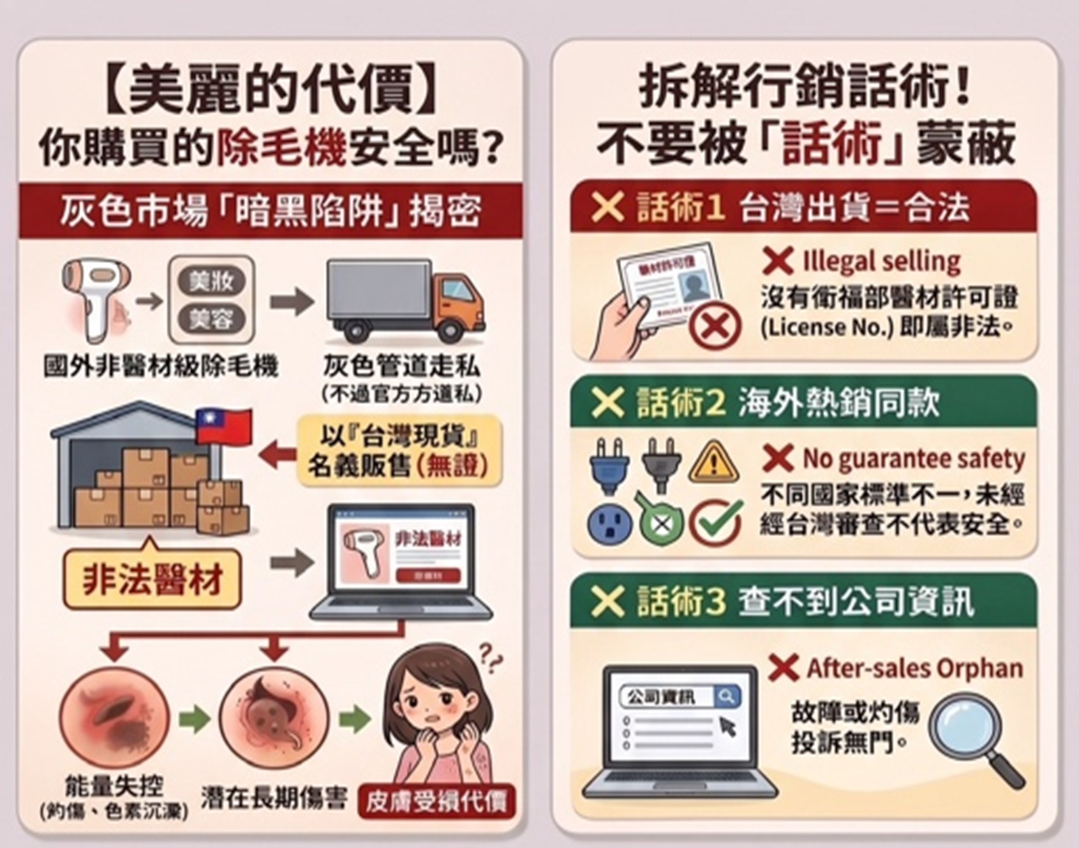 【美麗的代價】你購買的除毛機安全嗎？