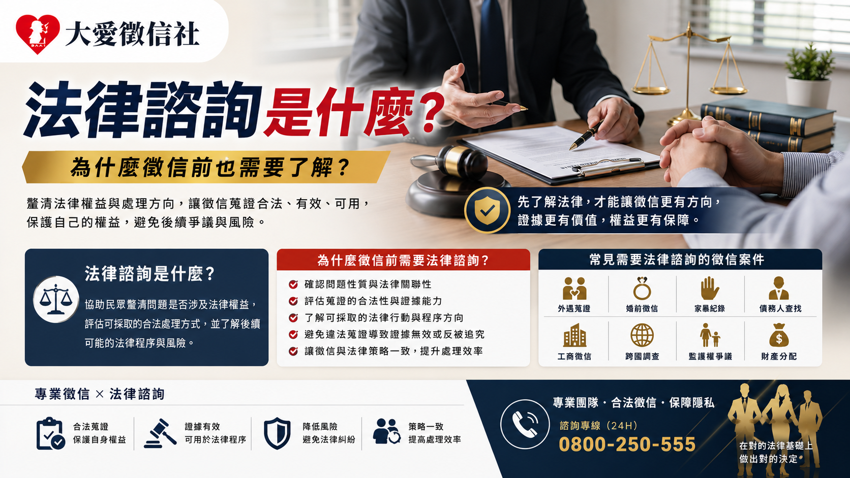 徵信社法律諮詢為什麼重要？糾紛蒐證前先確認法律界線