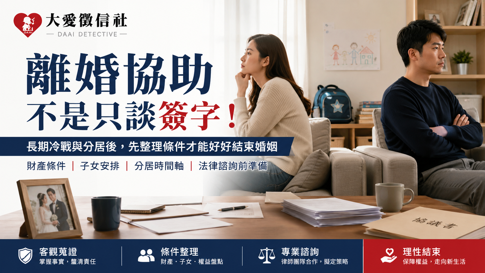 離婚協助不是只談簽字!長期冷戰與分居後,先整理條件才能好好結束婚姻 離婚協助不是只談簽字!長期冷戰與分居後,先整理條件才能好好結束婚姻