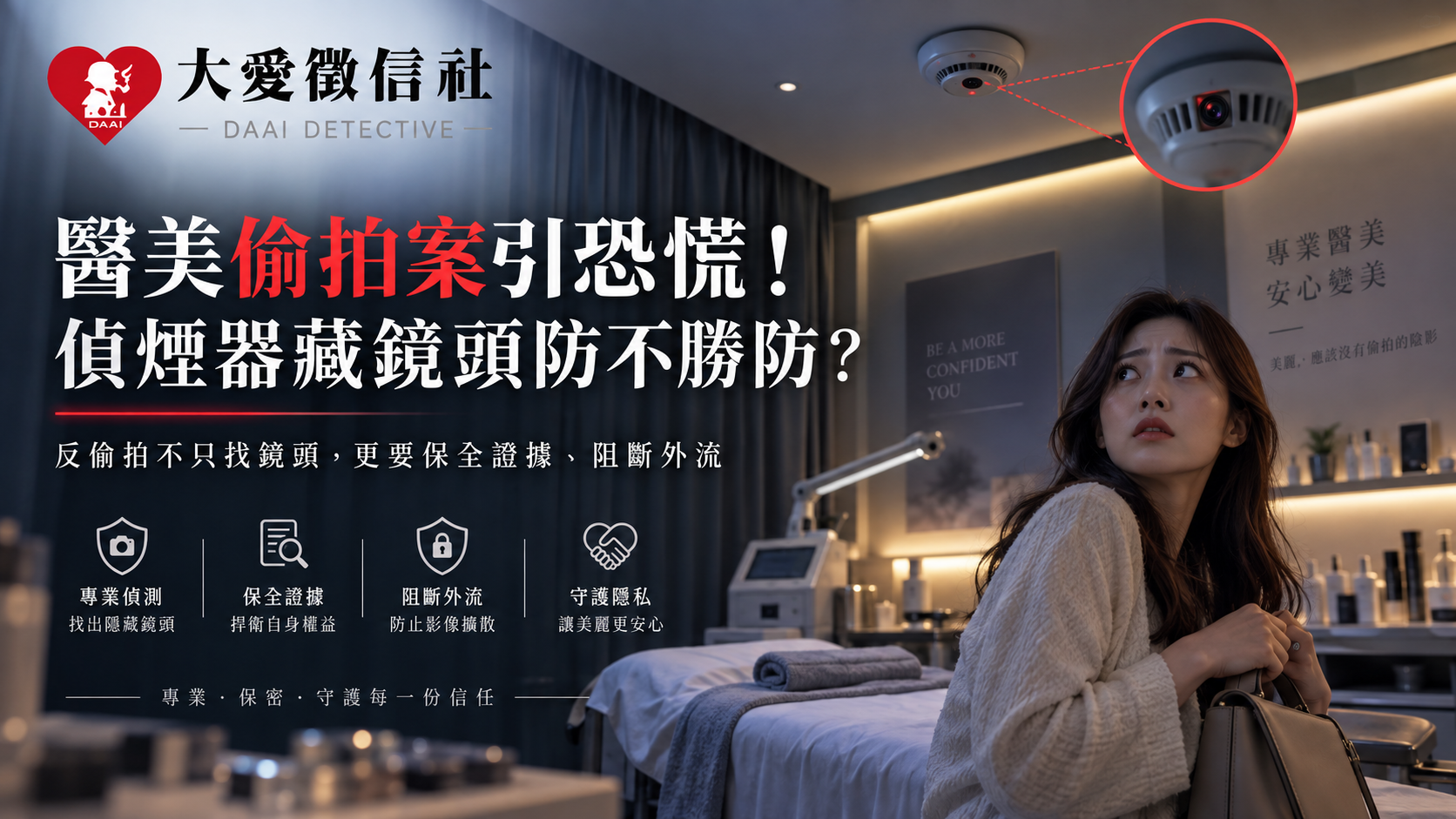 醫美偷拍案引恐慌！偵煙器藏鏡頭防不勝防？大愛徵信社揭密「反偷拍」自保